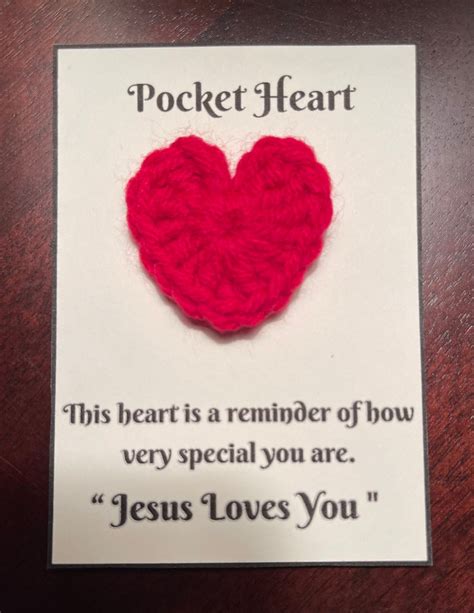 Pocket Heart Token Of Gods Love Witness Heart Crochet Etsy