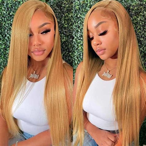 Colored Human Hair Wigs Megalook Inch Honey Blonde Lace Wigs