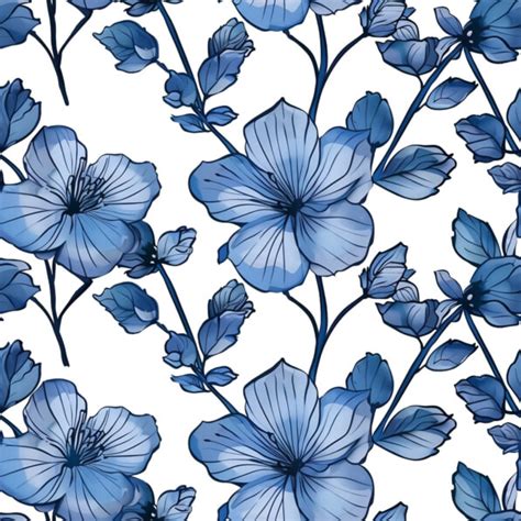 Download Seamless Blue Floral Pattern for Home Decor Patterns Online ...