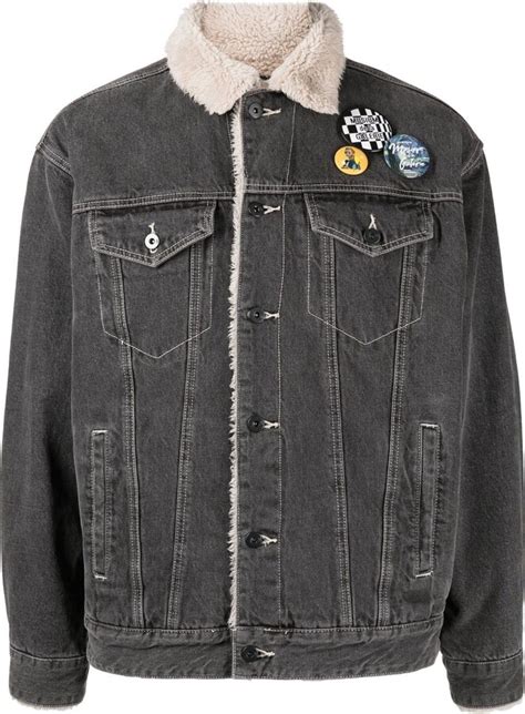 Musium Div Shearling Trimmed Denim Jacket ShopStyle