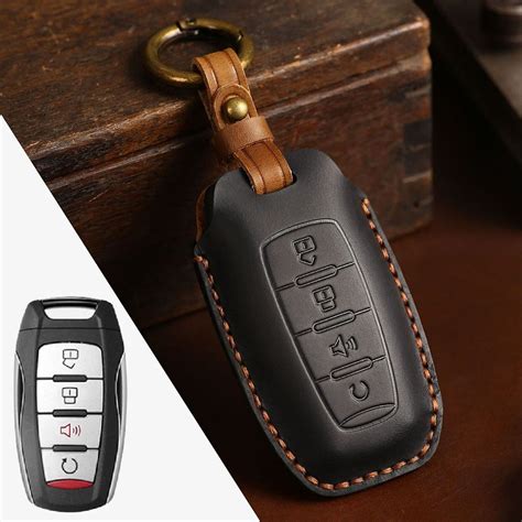 Handwork Leather Car Remote Key Fob Cover Case For Great Wall GWM Black