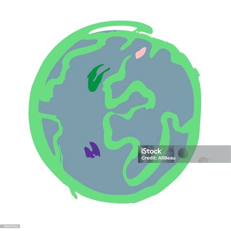 La Planète Terre Terre Le Globe Représentation Stylisée Linéaire Des