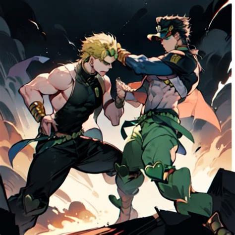 Dio Brando vs Jotaro Kujo Fight in a Dark Village : r/AiAnimeArt