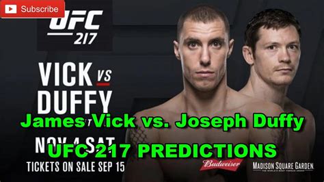 UFC 217 James Vick Vs Joseph Duffy Predictions YouTube