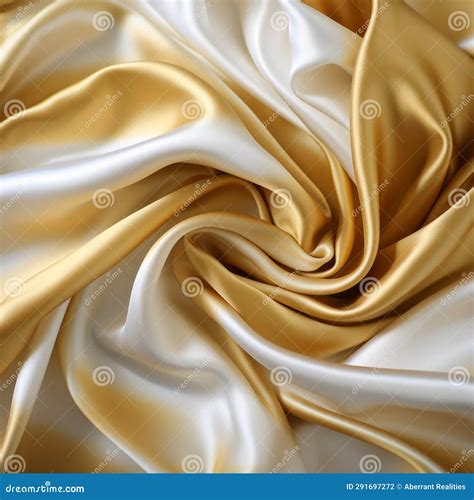 Golden Satin Fabric With A White Background Stock Illustration