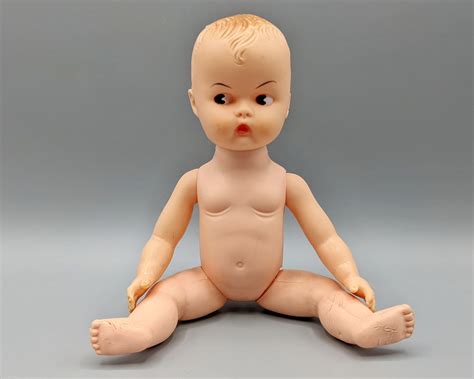 Vintage Baby Doll 1980s 80s Hard Plastic Painted Infant Etsy