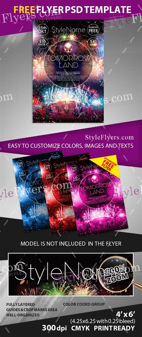 Tomorrowland Free Psd Flyer Template Free Download 12082 Styleflyers