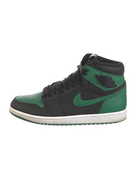 Jordan 1 Retro High Pine Green Black Sneakers Green Sneakers Shoes