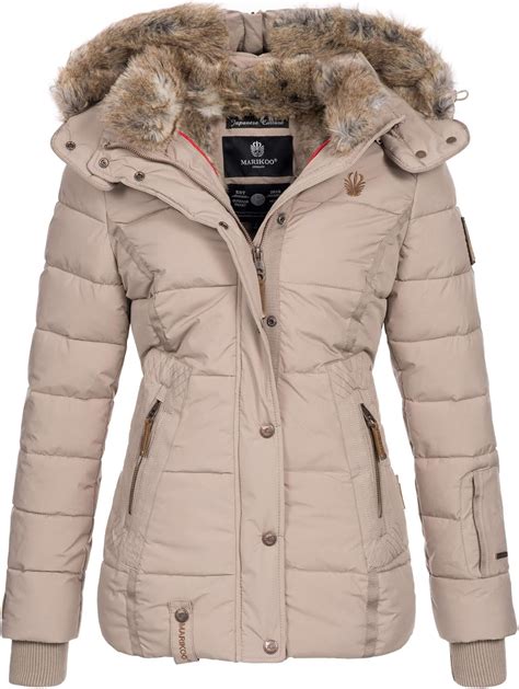 Marikoo Damen Winterjacke Jacke Mantel Warm Wintermantel Gef Ttert