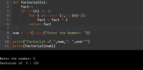 Factorial In Python Using For Loop