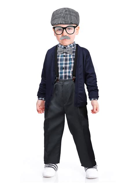 Pomchee Kids 100 Days Of School Costume For Boys Old Man Costume For