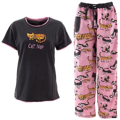 Lazy One Cat Nap Pajama Set For Women Mothers Day Pajamas Cat Nap