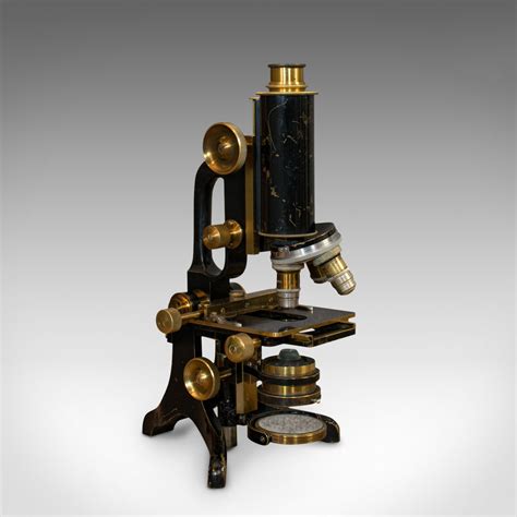 Antique Microscope English Brass Scientific Instrument Charles