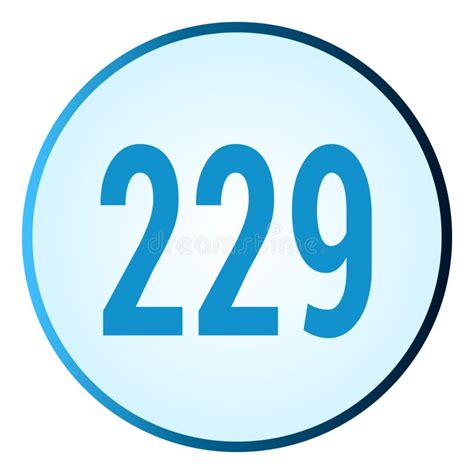 Number 229 Symbol Or Logo With Round Frame In Blue Gradient Color Stock