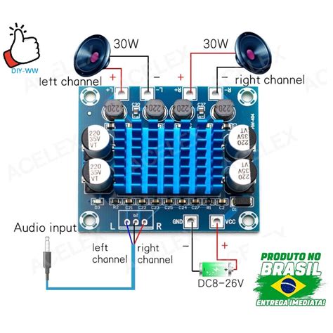 Placa Amplificadora De Pot Ncia De Udio W W Canais De Udio