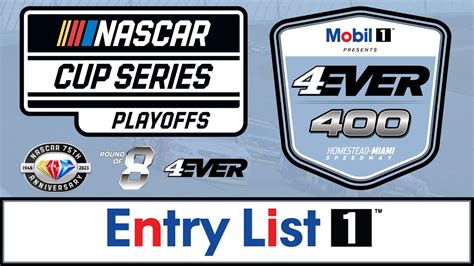 2023 NASCAR Cup Series 4EVER 400 Presented By Mobil 1 Entry List All