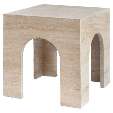 Travertine Pedestal Side Table For Sale At 1stdibs Travertine Side Table