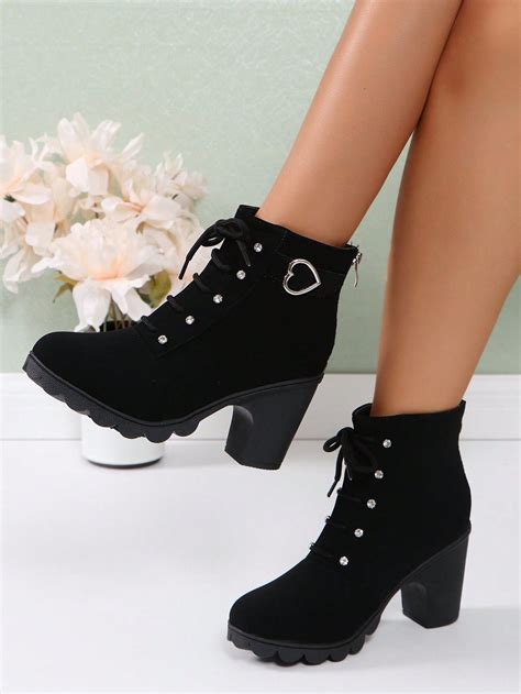 Elegantes Botas de Moda Feminina com fivelas, Decorações de Strass