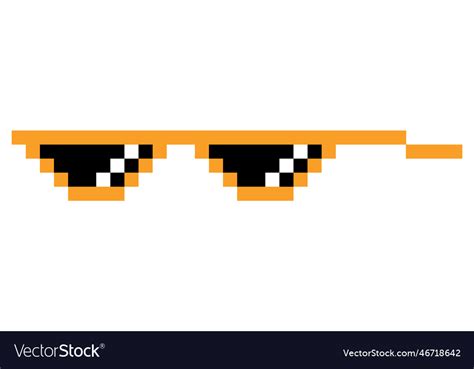 Pixel glasses meme like a boss meme pixelation Vector Image