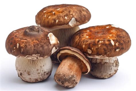 Premium Ai Image Shiitake Mushroom Lentinula Edodes On White