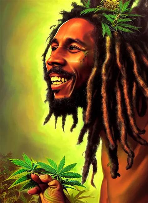 Portrait Of Bob Marley Joyous Jamaican Warrior With Stable Diffusion