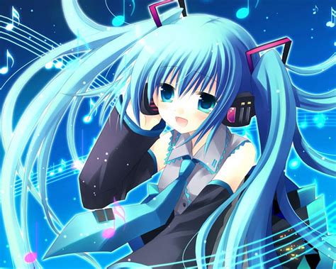 Hatsune Miku Superstar Notes Green Eyes Music Notes Anime Anime