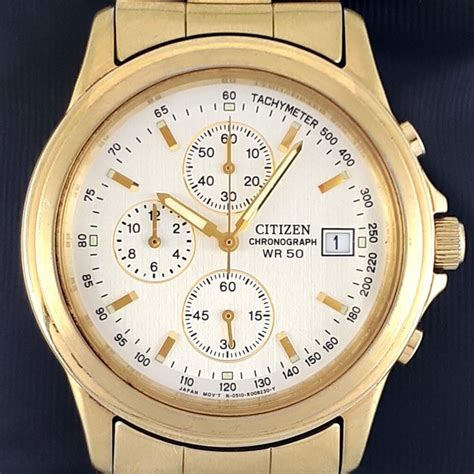 Citizen Wr 50 Chronograph Date Gold Plated Catawiki