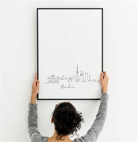 Berlin Skyline Wall Art Print Poster Berlin Cityscape New - Etsy