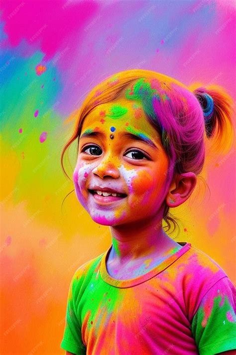 Premium Photo | Holi 2024 Kids images Holi kids illustration