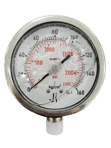 Ji Japsin Instrumentation Industrial Pressure Gauge Glycerin Filled