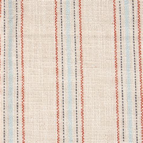 Blue & Red 5 Stripes Cream Fabric | Primitives By Kathy