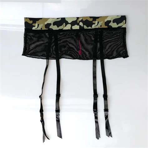 Women Garters Green Black Gauze Garter Belt Sexy Suspender Belt For