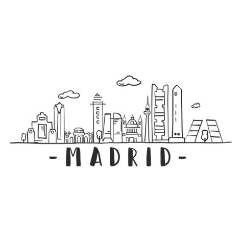 Madrid Skyline Doodle Sticker for Art Enthusiasts