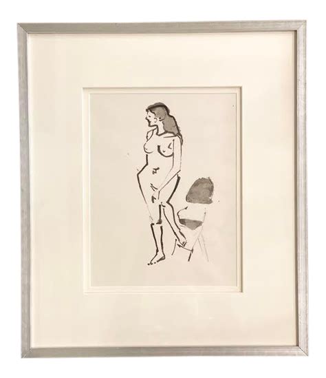 Vintage Nude Drawing By John Alfred Begg Framed Chairish