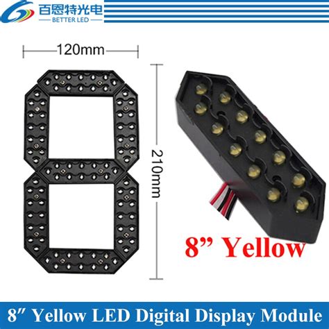 10pcslot 8 Yellow Color Outdoor 7 Seven Segment Led Digital Number