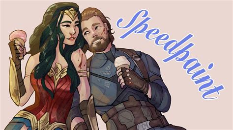 Commission Wonder Woman And Captain America Speedpaint Youtube