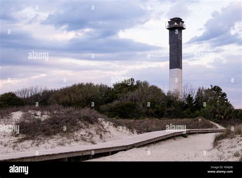 Sullivan's Island Lighthouse on Sullivan's Island, South Carolina Stock ...