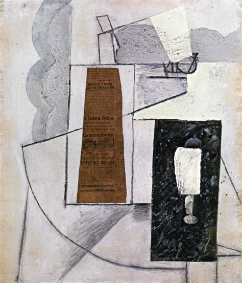 Glass And Bottle Of Suze 1912 By Pablo Picasso Artchive