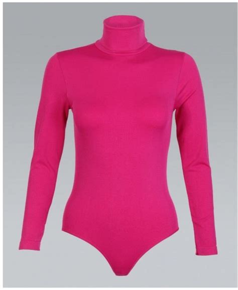 Long Sleeve Polo Neck Stretch Pink Body