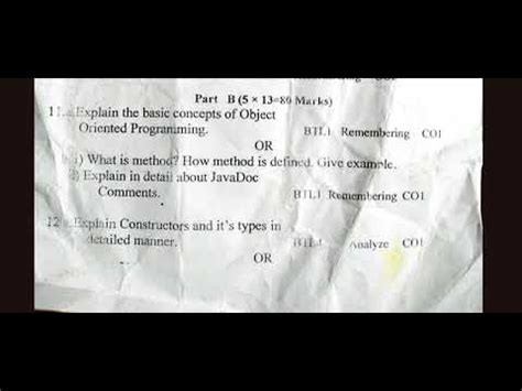 Be Btech Cs Ii Year Iii Sem Object Oriented Programming