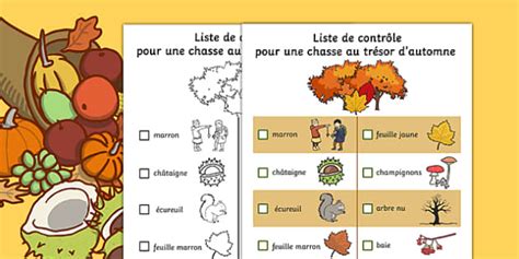 Chasse Aux Trésors Dautomne Pour Enfants Ressources Pédagogiques