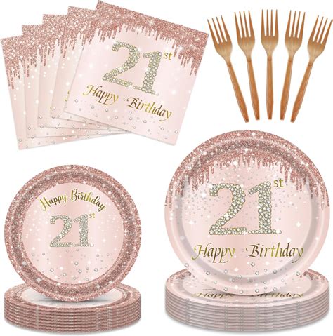 21st Birthday Decorations For Girls Rose Gold Sweet 21