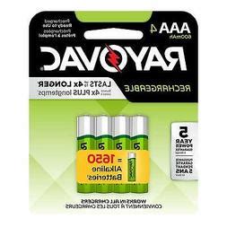 Rayovac Rechargeable 600mAh NiMH AAA Batteries 4 Pack