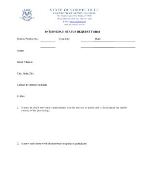 Intervenor Status Request Docket Petition Doc Template Pdffiller