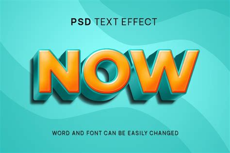 Ahora Texto Efecto 3d Psd Editable Archivo PSD Premium