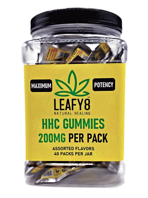 Hhc Gummies Bulk Jar 2 Pack 100mg Per Gummy Leafy8 Delta 9 Thc