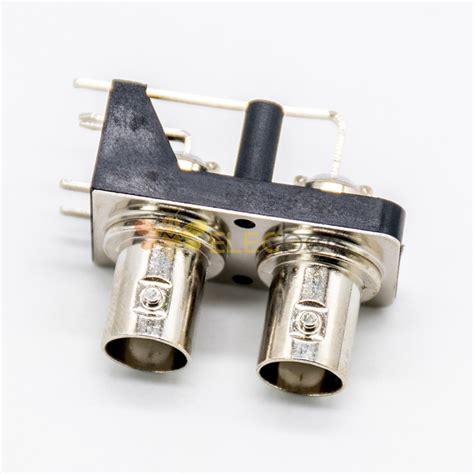 Double Female Bnc Connector Angled For Pcb Mount