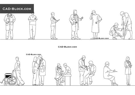 Health Workers Cad Blocks Download 2d Autocad File Autocad Cad