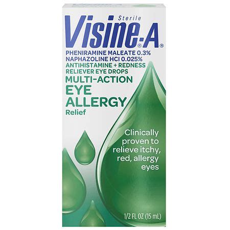 Visine-A Eye Allergy Relief, Antihistamine & Redness Reliever, Drops ...