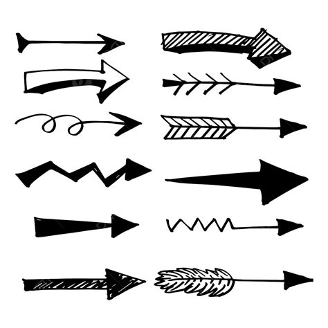 Arrow Hand Drawing Vector Hd Images Hand Drawing Arrows Set Black And